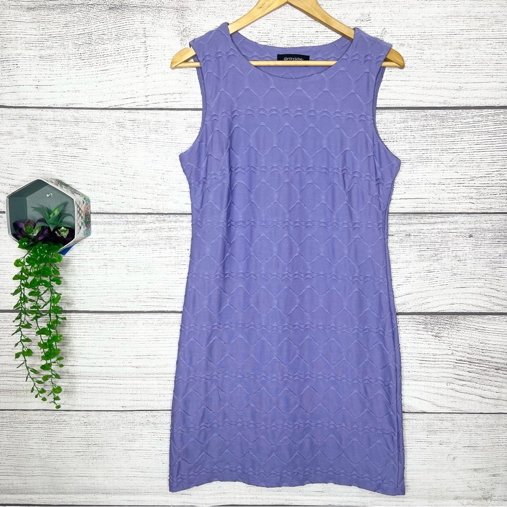 Grayson Lavender Purple Sleeveless Textured Sheath Dress Size Large